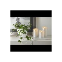 LED-Wachskerze Silber – 10?cm mit rustikaler Oberfläche & Timer