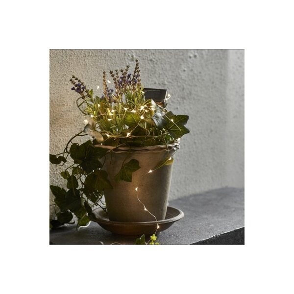 Solarlichterkette Dew Drop – 50 LED, 5?m, warmweiß für Garten & Balkon