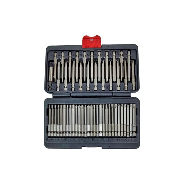 Toolova® Sicherheits-Bitsatz lang. 52 -teiliger 75 mm ¼" Sicherheitsbitsatz im Kunststoff