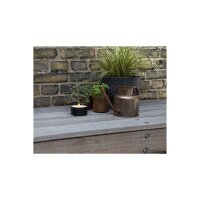 Fackelkerze LED Schwarz für Außen mit Timer – Naturgetreue Flamme, batteriebetrieben