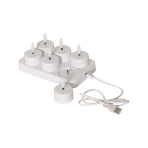 LED Teelichter 6er Pack Flamme Charge –...
