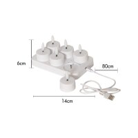 LED Teelichter 6er Pack Flamme Charge – Wiederaufladbar mit USB-Ladestation