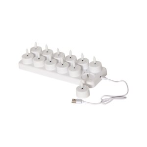 LED Teelichter 12er Pack Flamme Charge –...