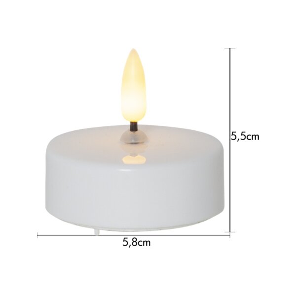LED Teelichter 2er Pack Ø 58mm – Warmweiß mit Timerfunktion