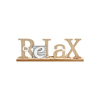 Schriftzug &bdquo;Relax&ldquo; aus Holz &ndash; Maritimes Dekor, Natur, 40&times;13&times;5?cm