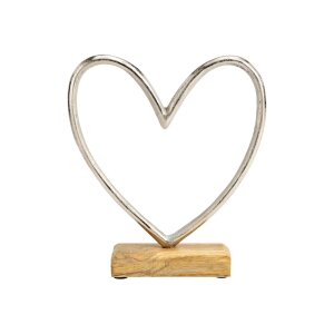 Aufsteller Herz auf Mangoholz-Sockel aus Metall,...