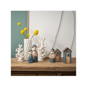 Haus Maritim aus Steingut, Blau, 2er-Set |...
