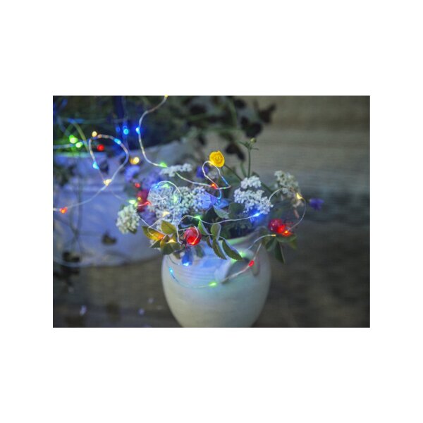 Solarlichterkette Dew Drop mit 50 LEDs RGB+W | 5?m | Solarbetrieben