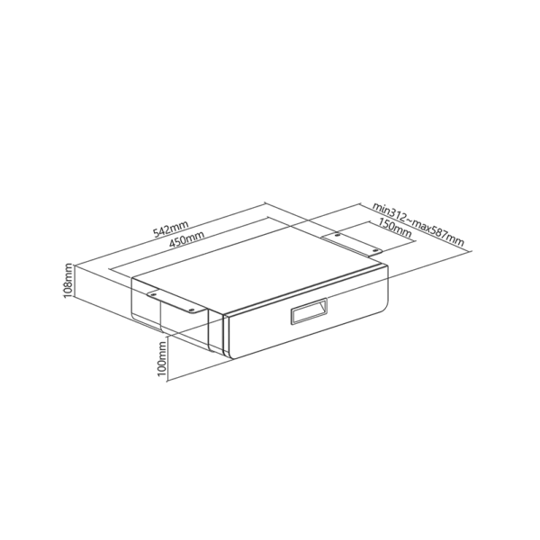 Unterbau-Schreibtischschublade Schwarz | 5?kg Tragkraft | Zur Untertischmontage