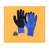 ULITH Montagehandschuhe &ndash; Feinstrick, Nitril, blau/schwarz, EN388, Gr&ouml;&szlig;e 7&ndash;11 10 / XL