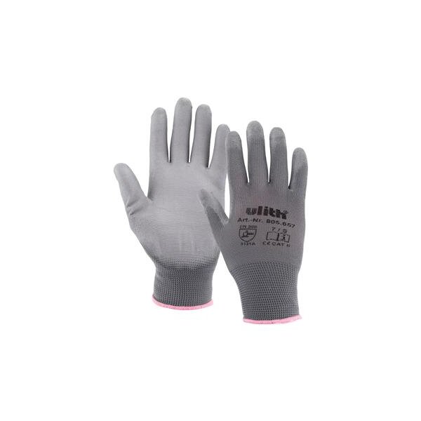 Ulith Arbeitshandschuh grau – PU-beschichtet, atmungsaktiv, EN 388 & EN 420