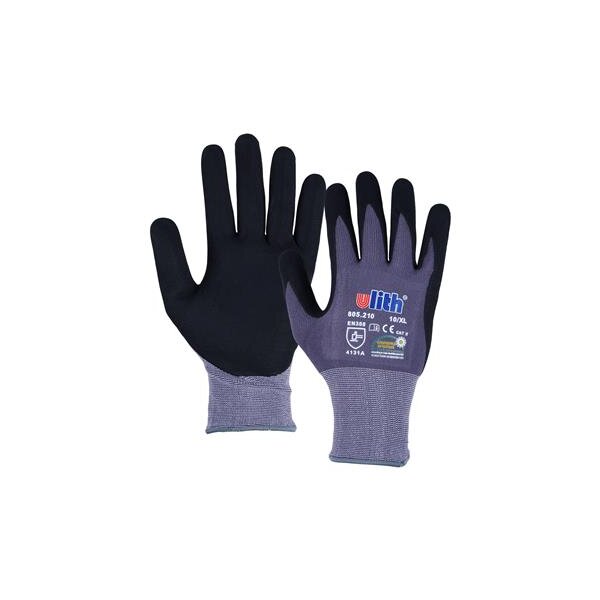 ULITH Profi-Montagehandschuhe grau/schwarz, Nylon/Lycra, EN 388
