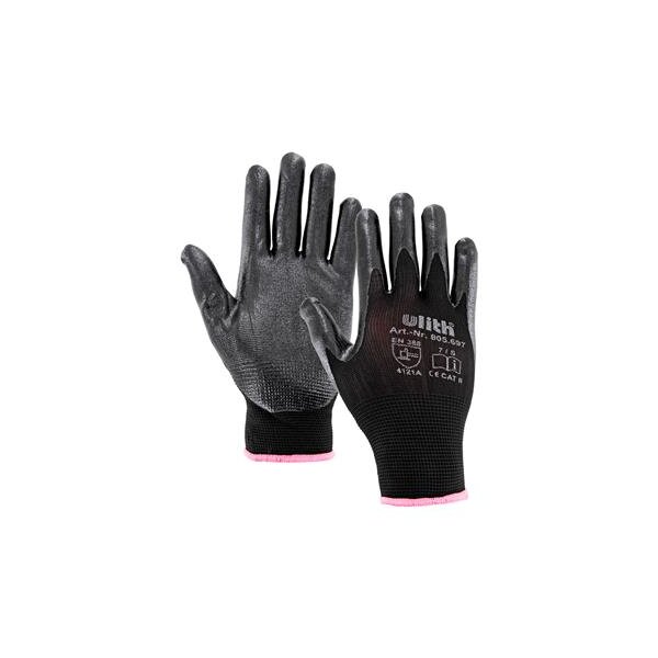 ULITH Feinstrickhandschuhe – Nitril beschichtet, schwarz, EN 388