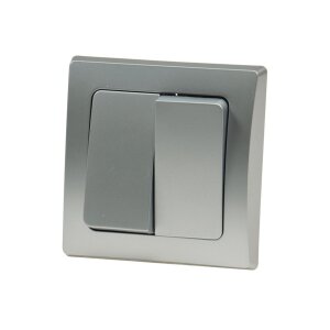 DELPHI Serienschalter 2-fach silber mit Rahmen 250V
