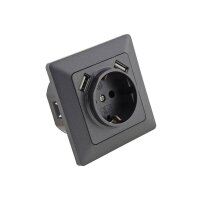 MILOS Steckdose mit USB, Anthrazit – UP, 16A, 2x 5V USB