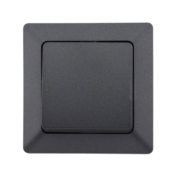 MILOS Kreuzschalter Anthrazit – 250V~ 10A | Unterputz, Schraubanschluss, 80x80?mm