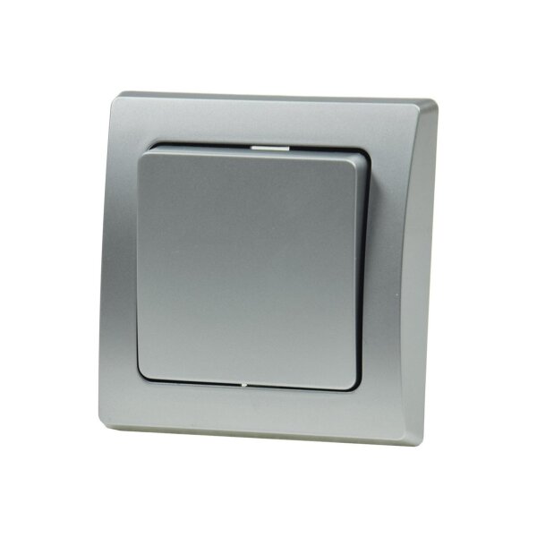 DELPHI Taster 0-250V~/ 10A, inkl. Rahmen, UP, silber