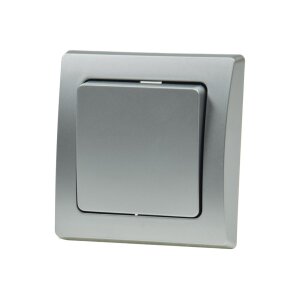 DELPHI Taster 0-250V~/ 10A, inkl. Rahmen, UP, silber