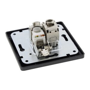 MILOS Netzwerkdose 2x CAT6 Anthrazit –...