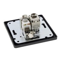 MILOS Netzwerkdose 2x CAT6 Anthrazit – Gigabit-fähig, Unterputz, hochwertig verarbeitet