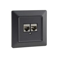 MILOS Netzwerkdose 2x CAT6 Anthrazit – Gigabit-fähig, Unterputz, hochwertig verarbeitet