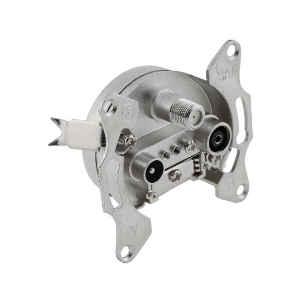 MILOS Antennendose TV Radio SAT – 3-Loch Dose | Anthrazit | HDTV & 4K tauglich