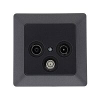 MILOS Antennendose TV Radio SAT – 3-Loch Dose | Anthrazit | HDTV & 4K tauglich