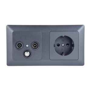 Milos Antennendose + Steckdose Kombination | SAT TV Radio...