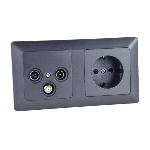 Milos Antennendose + Steckdose Kombination | SAT TV Radio...