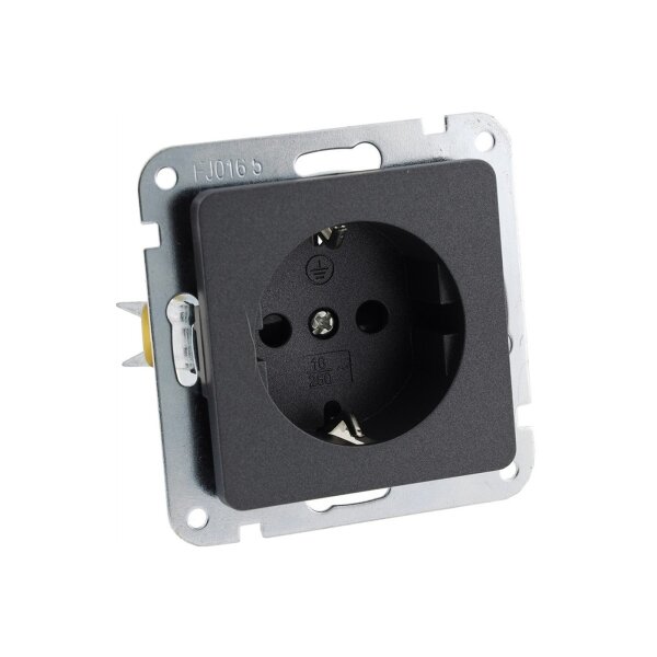 MILOS Steckdose Unterputz 230V/ 16A Schutzkontakt Klemmanschluss UP Montage mit erhöhtem Berührungsschutz Anthrazit