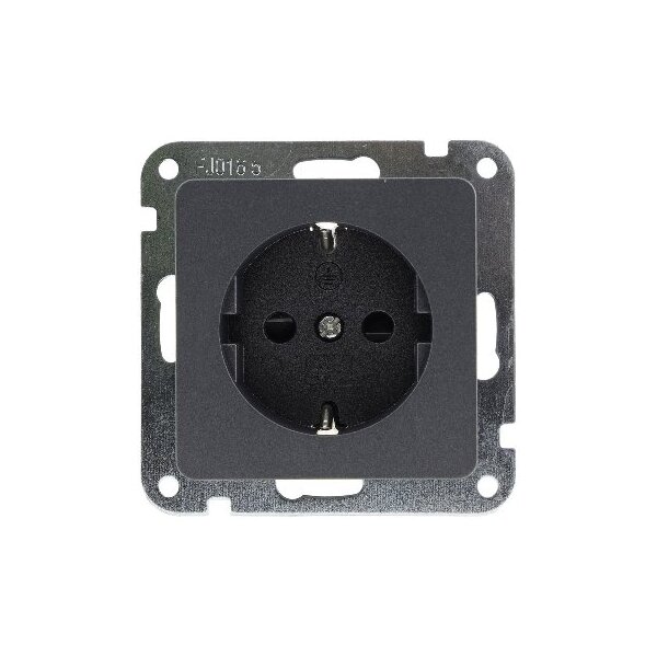 MILOS Steckdose Unterputz 230V/ 16A Schutzkontakt Klemmanschluss UP Montage mit erhöhtem Berührungsschutz Anthrazit