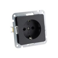 MILOS Steckdose Unterputz 230V/ 16A Schutzkontakt Klemmanschluss UP Montage mit erhöhtem Berührungsschutz Anthrazit