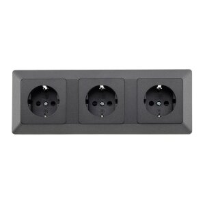 MILOS Set 3 Steckdo.+ 3-fach Rahmen 250V~/ 16A,...