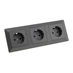 MILOS Set 3 Steckdo.+ 3-fach Rahmen 250V~/ 16A,...