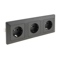 MILOS Set 3 Steckdo.+ 3-fach Rahmen 250V~/ 16A, Steckanschluss, Anthrazit