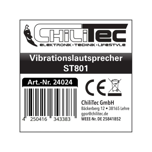 Bodyshaker CT-KSW100 – 100?W, 4?Ohm, Ø130?mm | Körperschallwandler für Sitzmöbel & Gaming