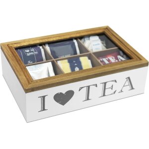 Teebox "I Love Tea" – 6 Fächer,...