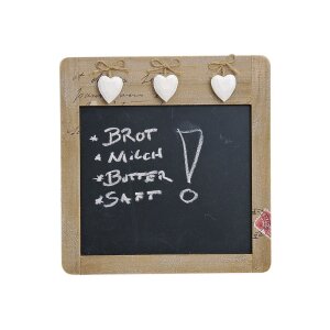 Memotafel Holz 3 Herzen – Natur/Schwarz 28x29 cm |...