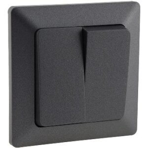 MILOS Serien-Schalter 2-fach, Anthrazit 250V~/ 10A, inkl. Rahmen, UP
