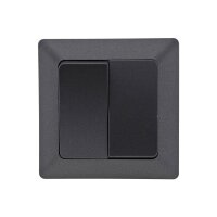 MILOS Serien-Schalter 2-fach, Anthrazit 250V~/ 10A, inkl. Rahmen, UP