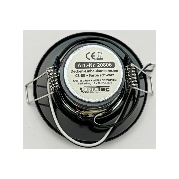 Decken-Einbaulautsprecher CTE-8W – 3?W RMS, Ø 80?mm, schwarz