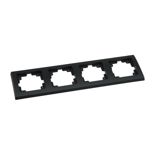 DELPHI 4-fach Rahmen Schwarz – glänzend, vertikal & horizontal montierbar