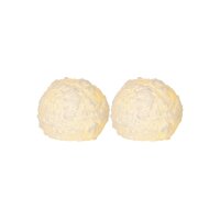 LED Wachskerzen Schneeball-Optik 2er Set mit Timer | Warmweiß – MCTRADE24