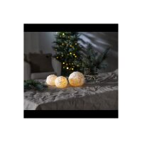 LED Wachskerzen Schneeball-Optik 2er Set mit Timer | Warmweiß – MCTRADE24