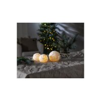 LED Wachskerzen Schneeball-Optik 2er Set mit Timer | Warmweiß – MCTRADE24