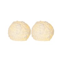 LED Wachskerzen Schneeball-Optik 2er Set mit Timer | Warmweiß – MCTRADE24