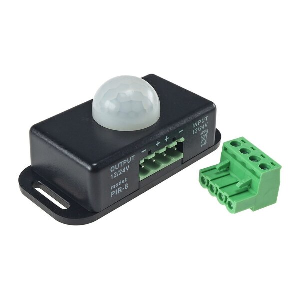 Bewegungsmelder 12–24V für LED-Stripes, 8?m Reichweite, 60° Erfassung