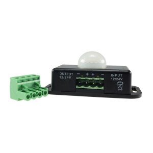 Bewegungsmelder 12–24V für LED-Stripes, 8?m Reichweite, 60° Erfassung