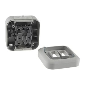 Aufputzschalter Feuchtraum Wechselschalter IP44 250V 10A AP-Schalter für Keller Garage Innen Aussen Grau Anthrazit