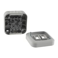 Aufputzschalter Feuchtraum Wechselschalter IP44 250V 10A AP-Schalter für Keller Garage Innen Aussen Grau Anthrazit